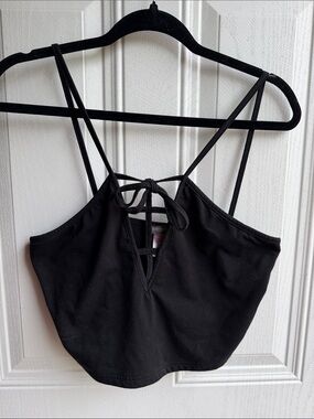 Earthbound Strappy Black Bralette Festival Crop Top Size Large